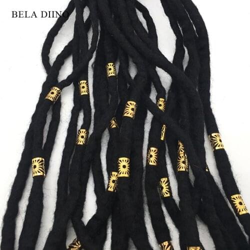 50pcs Silver Gold Rings Hair Dreadlock Accessories Dread Beads Tubes Hair Jewelry Decoration For Braids Children Women African