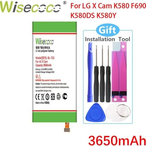 Wisecoco BL-T23 3650mAh New Battery For LG X Cam X-Cam K580 F690 K580DS K580Y High Quality