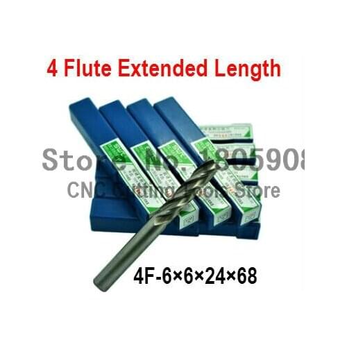 Free shipping 5pcs 6.0mm 4 Flute HSS & Extended Aluminium End Mill Cutter CNC Bit Milling Machinery tools Cutting tools