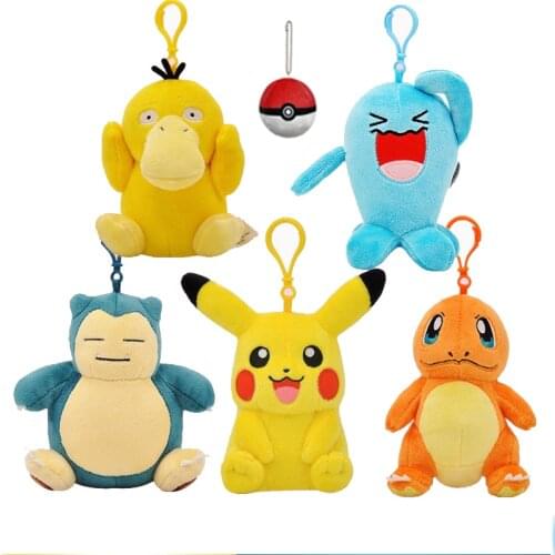 Kawaii Plush Pendant Anime Pikachued Backpack Keychain Fashion Jewelry Gifts for Boys and Girls
