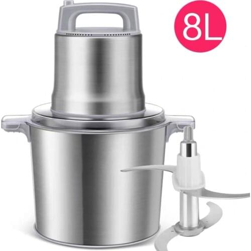 8L Electric Meat Grinder Commercial Household Meat Mincer Multi-function Stuffing Chopped Vegetable Stainless Steel Meat Mixer