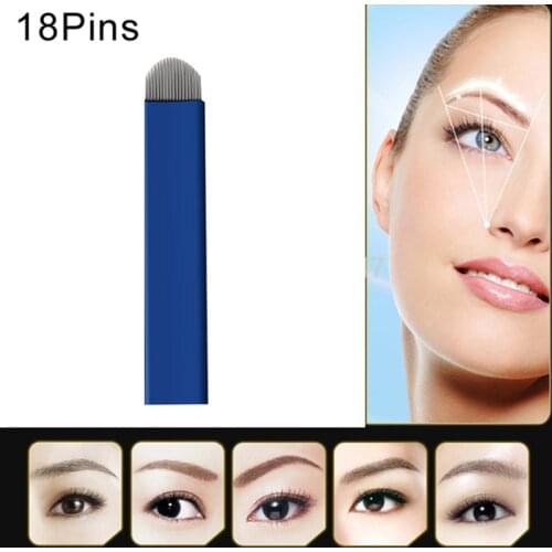 30pcs/lot 18U Permanent Makeup Microblading Needles For Manual Tattoo 3d Pen Tattoo Accessories For Forever Eye Make Up