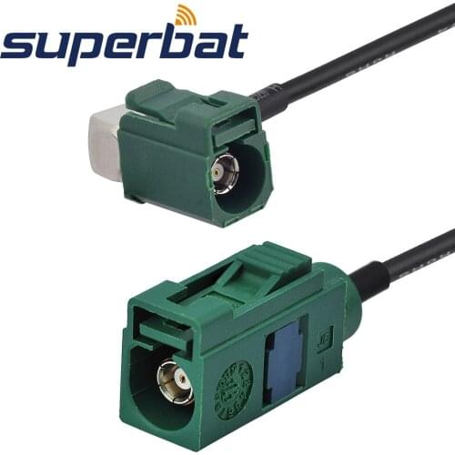 Superbat Fakra E Jack Straight to Female Right Angle Extension Cable RG174 500cm RF Coaxial Cable for Car TV1 Customizable