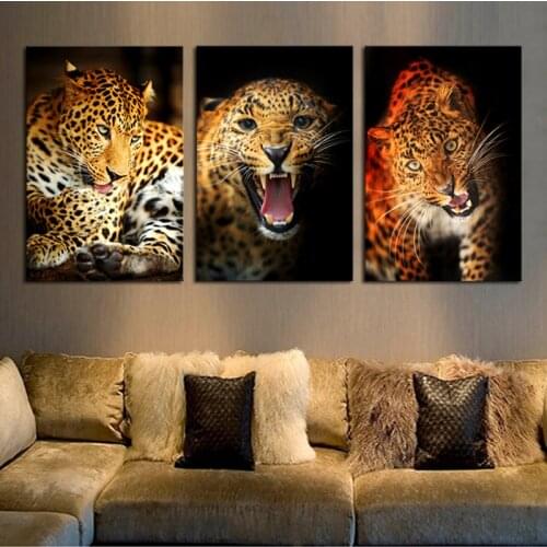 Full Square/Round Drill 5D DIY diamond painting 3pc leopard pictures mosaic Diamond Embroidery Wall Arts J1201
