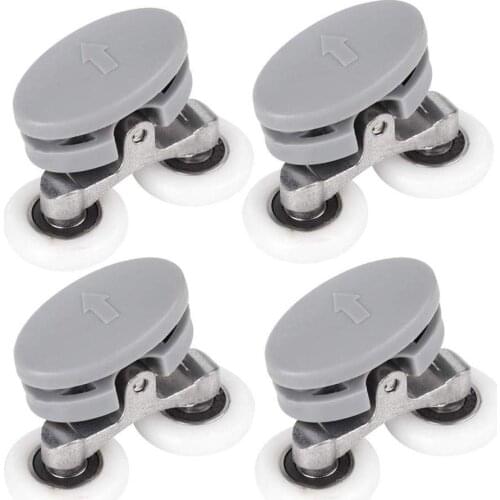 Set of 4 Double Butterfly Shower Door ROLLERS /Runners /Wheels 23mm diameter
