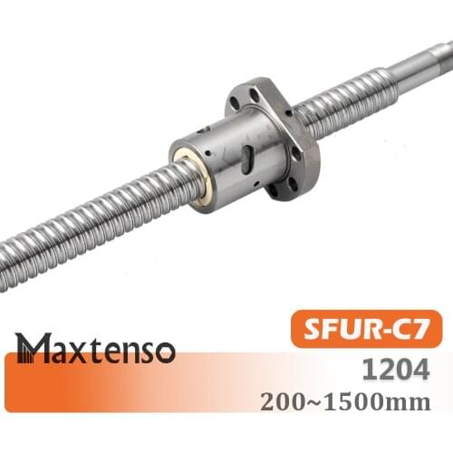 MAXTENSO Machined RM1204 Ballscrew SFU1204 250 300 500 600 800 1000mm C7 Roller Screw End Machining Single Ball Nut CNC Spindle