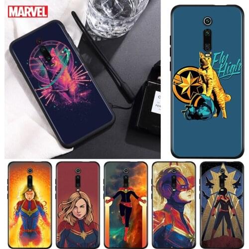 Captain Marvel For Xiaomi Redmi 9T 9I 9AT 9A 9C 9 8A 8 7A 7 6A 6 5A 5 4X PRO Prime Plus Black Soft Phone Case