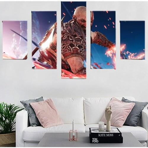 5 Pieces Wall Art Canvas Painting Animation Character Poster Modern Home Pictures Living Room For Decorative Framework