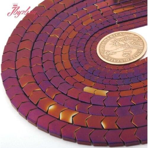 Natural Hematite Purple V Shape 3/4/6x8/8mm Loose Stone Beads For DIY Necklace Bracelet Loose Jewelry Making 15" Free Shipping