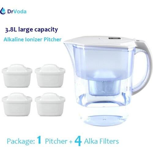 NEW 3.8L Grand Hydrogen Alkaline Ionizer Water Filter Pitcher Anti-oxidant ORP Alka Jug - pH Alkalizer Household Water Purifier