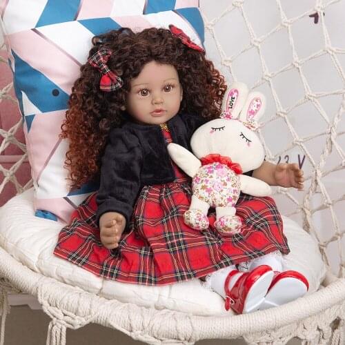 New Density Curls Princess Reborn Baby Dolls Lifelike 60 CM Toddler Bebe reborn Toy Kids Cosplay Playmate Birthday Gift