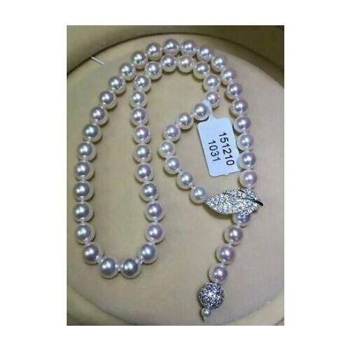 Jewelry single strand 9-10mm south sea round white pearl necklace 24"silver