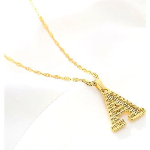 New Style Capital Letter Initial Necklace For Women Stainless Steel Gold A-Z Alphabet Pendant Necklace Jewelry Christmas Gift