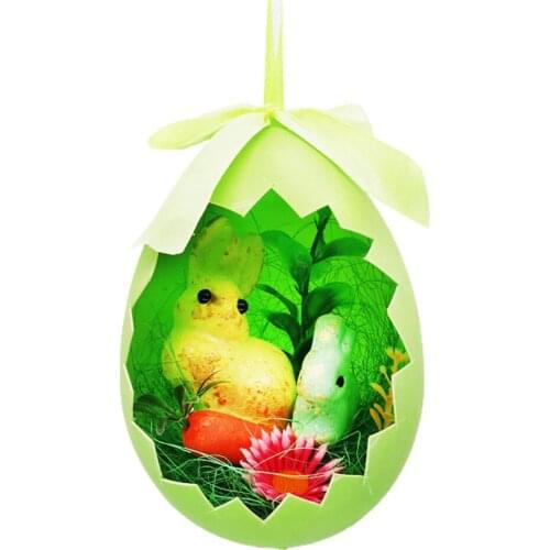 Cracked Shell Bunny Radish Easter Foam Egg Design Plastic Green Creativity Party Decor 10*10*15cm Ornaments