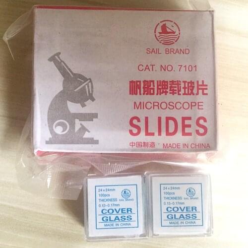 Microscope slides 50pcs Clear Glass Ground edges & 200pcs Square Cover glass for Growth Cover Glasses Coverslip 24 x 24mm