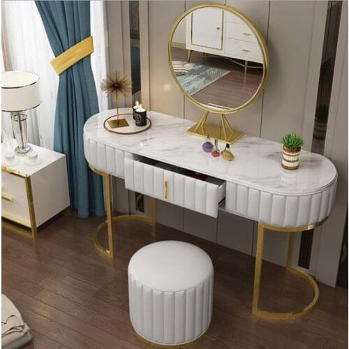 Postmodern luxury dressing table bedroom marble net red Nordic ins mini princess small apartment skin makeup table