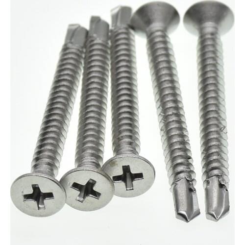 M4.2 M4.8 M5.5 Flat Head Self Tapping Screws Drilling Tail Screw 410 stainless steel for Sheet metal