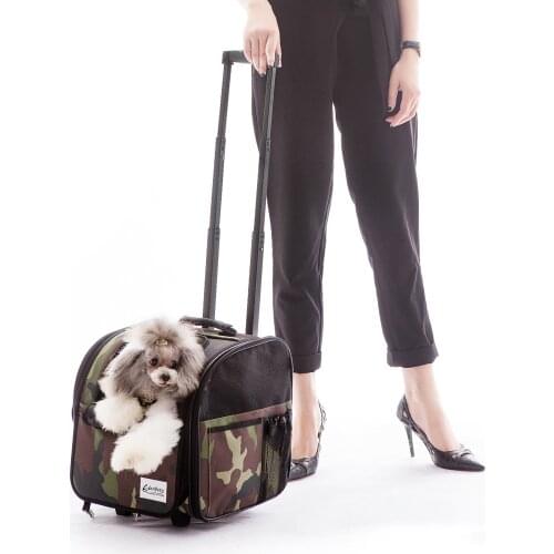 EDENPETZ Pet Trolley Stroller Foldable Backpack Breathable Dog Cat Carrier Travel Portable Bag EFCAT