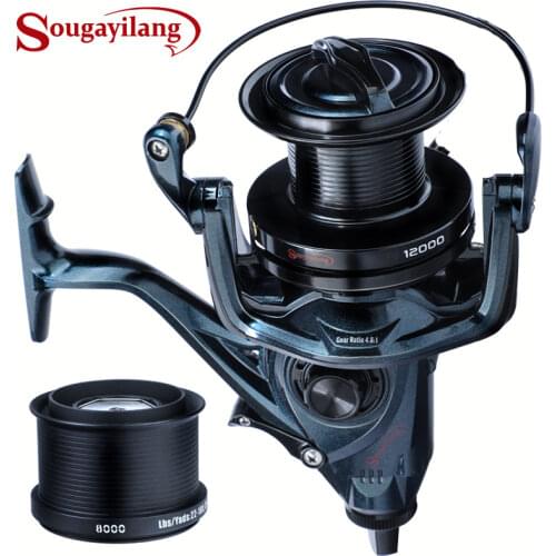 Sougayilang DYD9000 10000 12000 Distant Wheel Metal Spinning Fishing Reel 4.6:1 13+1BB Fishing Reel with Free Spool Fishing Reel