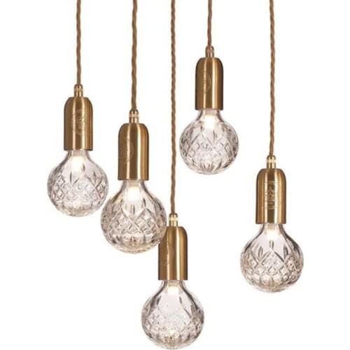 Modern Crystal Glass Pendant Lights Round Hanglamp LED G4 Pendant Lamps suspension luminaire Kitchen Light Fixture nordic lamp