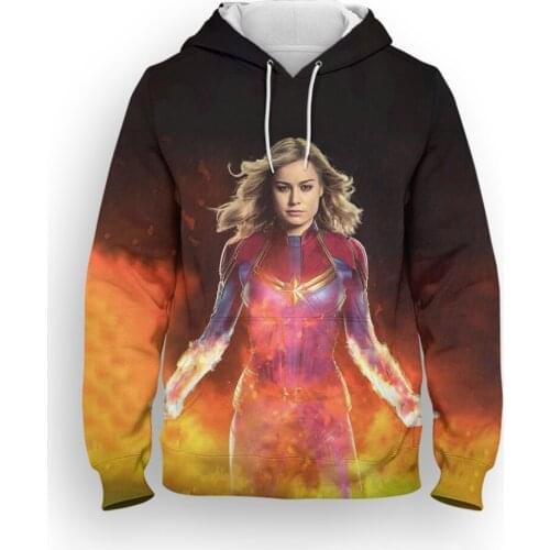 Captain Marvel Womens sweatshirt Spring Autumn 3D Print New Fashion Boy Girl Kids Long sleeve hoodies Streetwear Mens clothing