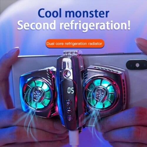 Universal Mobile Phone Dual Cooling Fan Radiator Turbo Hurricane Game Cooler Cell Phone Cool Heat Sink For IPhone/Samsung/Xiaomi