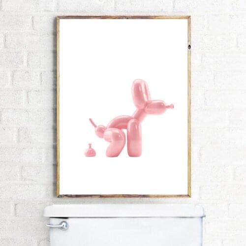 Balloon Dog Print Modern Poster Bathroom Wall Decor Toilet Sign Popart Prints Home Decoration Contemporary Art Picture Canvas Pa