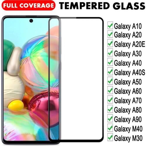 9H Full Cover Screen Protector For Samsung Galaxy A71 A51 A41 A31 Tempered Glass For Galaxy A10 A20 A30 A40 A50 A60 A70 A80 A90