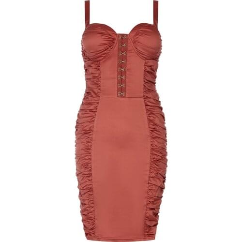 Elegant Evening Sleeveless Fashion Dress 2021 Summer Spaghetti Strap Womens Clothing Sexy Draped Club Celebrity Party Dress