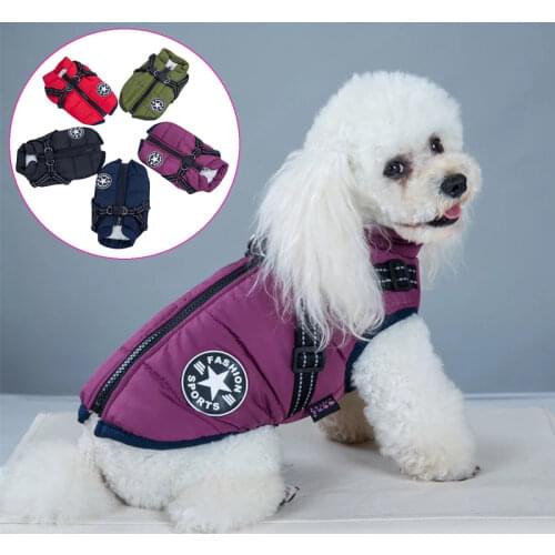 Pet Harness Vest Clothes Puppy Clothing Waterproof Dog Jacket Winter Warm Pet Clothes For Small Dogs Shih Tzu Chihuahua Pug Coat