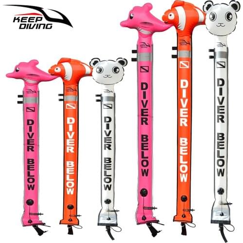 1.5M/1.8M Animals Scuba Diving Inflatable Safety Sausage Signal Surface Buoy (SMB) Tube