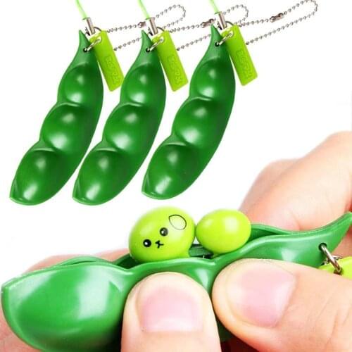 1PCS Soybean Squeeze Toys Mini Change Color Squishy Cute Antistress Ball Rising Abreact Soft Stress Funny Gift Toy