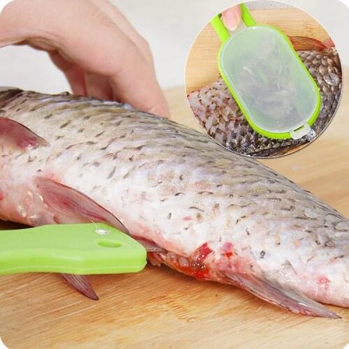 1Pcs kitchen tool cleaning fish skin steel fish scales brush shaver Remover Cleaner Descaler Skinner Scaler fishing tools knife
