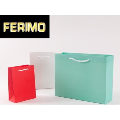 10pcs 15x20cm Small Gift Bag With Handles White Red Green package Paper Gift Box For Jewelry Birthday Decor Event Party Supply