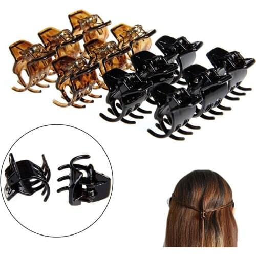 12Pcs Women Girls Hair Accessory Styling Plastic Mini Clip Claw Clamp 2 Colors