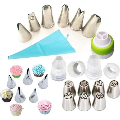 14/ 22Pcs Sets Stainless Steel Russian Tulip Icing Piping Nozzles Cake Decorating Tips Flower Cream Pastry Nozzles Cream Bag Pa