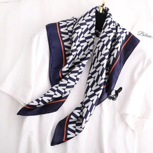 2021 Silk Square Scarf Female Shawl Head Wraps for Women Bandana Print Neckerchief Fashion Bag Scarves Large Hijab Foulard New