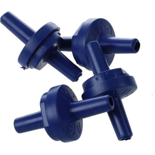 4 Pcs 3mm Inside Diameter Hard Plastic One-way Check Valve Dark Blue