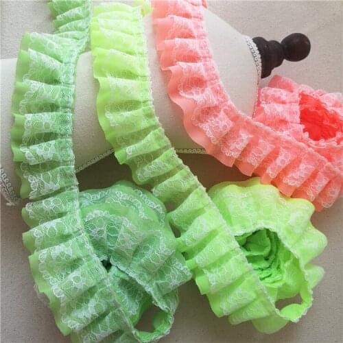 5 yards/lot Leaves 3D Chiffon Flower Lace Boa Sewing Trims Fringe Lace Ribbon Bow accessories DIY Material