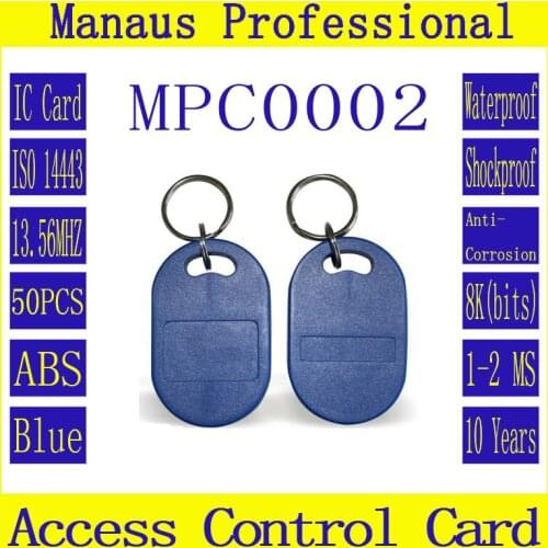 50PCS RFID 13.56MHZ Tag Proximity Access Control ontactless IC Card ABS Material Access Control Attendance Cards Wholesale C02C
