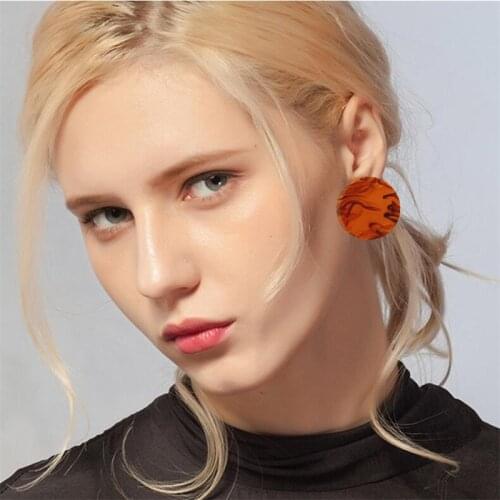 Atmosphere new fashion round resin Earrings acetic acid Earrings simple acrylic brincos femme jewelry accessories fj164