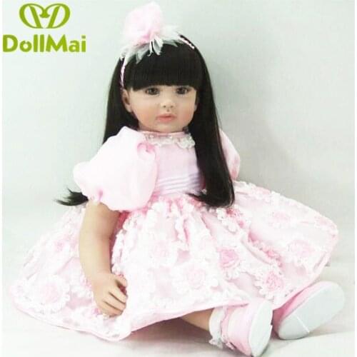 Bebes reborn Girl dolls 60CM soft vinyl silicone reborn baby toddler girl princess doll for child gift boneca