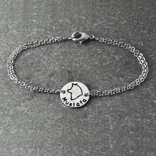 Akita bracelet, Personalized Dog Bracelet , alloy Dog Pendant, Personalized Pets name, Dog Lover Gift, dog bracelet