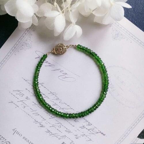 Loose beads nature Diopside roundel FACETED 2-4mm 17cm 14k plated clasp FPPJ wholesale beads nature