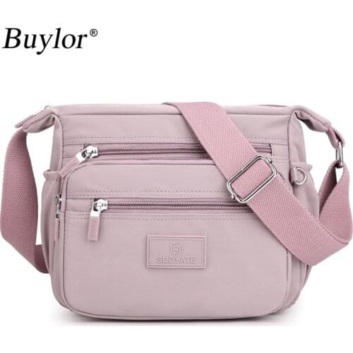 Buylor Fashion Messenger Bag Oxford Cloth Women Shoulder Handbag Large Capacity Fashion Simple Ladies Mobile Phone Bag