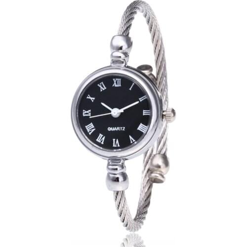 1PC Pop Luxury Vintage Fashion Silver Women Dress Watches Casual Quartz Stainless Steel Band Bracelet Watch Analog Wrist Watches
