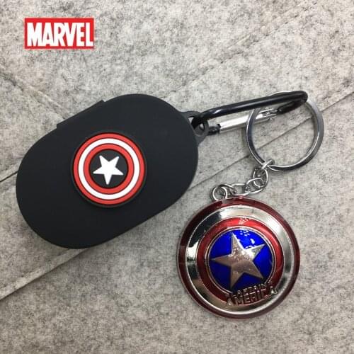 Marvel Earphone Case Cover For Xiaomi MI Redmi Airdots 1/2 Silicone Wireless Bluetooth Headphones Case Cover With Key Chain