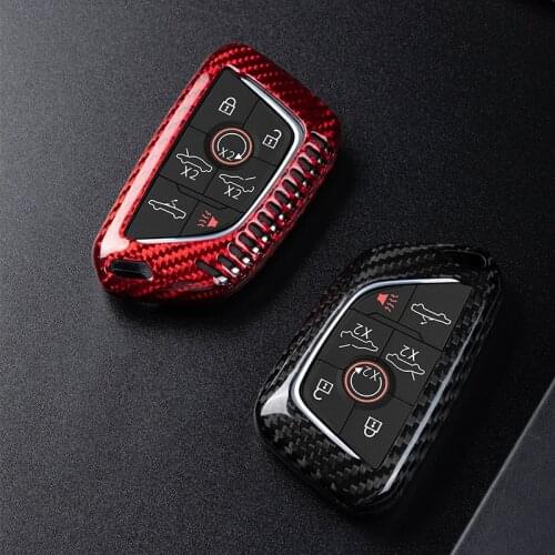 Real Carbon Fibre Smart Remote Key Fob Case Cover For Chevrolet C8 Corvette Z51 2020+ Keyless Entry Shell Trim Car Accessories