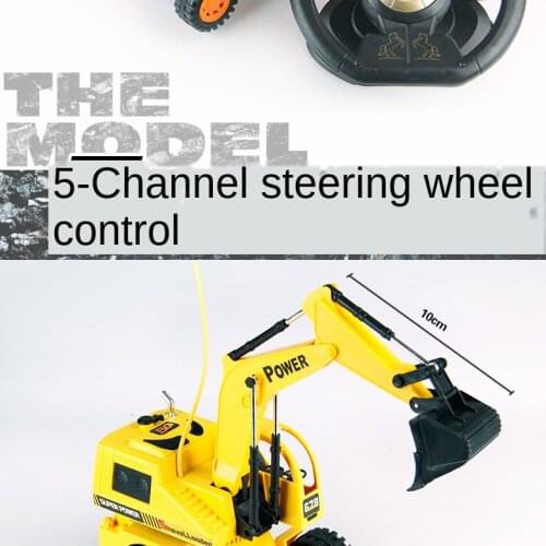 Remote Control Excavator Mini RC Construction Truck 5 channel Trailer Car Tractor Model Bulldozer Crane Steering Wheel Toys Gift