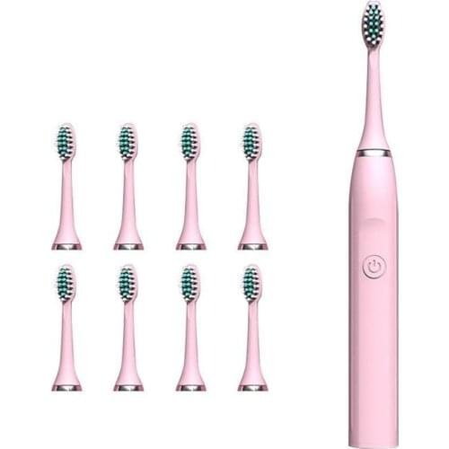 Electric Sonic Toothbrush Smart Waterproof Soft Toothbrush With 8 Replacement Brushes Clean And Whitening Tooth Care Toothbrush